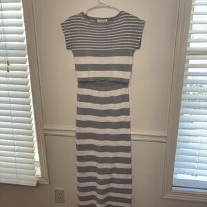 Striped Knit Top and Skirt Set